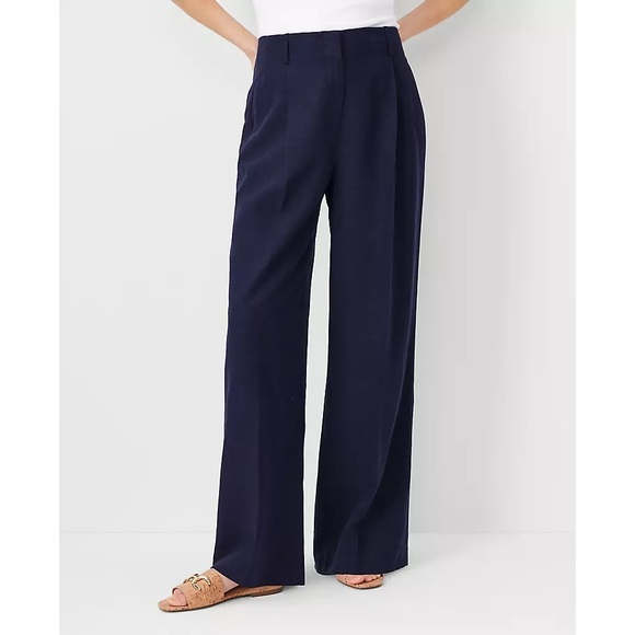 Ann Taylor Pants - NWT Ann Taylor Pleated Wide Leg Linen Blend Pants